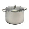 Oster Adenmore 16 Quart Stainless Steel Stock Pot With Tempered Glass Lid In Silver