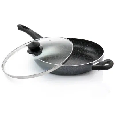 Oster 3.5qt Aluminum Nonstick Saute Pan With Lid In Black;clear