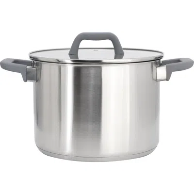 Oster 8 Quart Brushed Stainless Steel Stock Pot With Lid In Silver