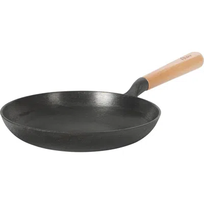 Oster 9.5 Inch Round Cast Iron Skillet With Wood Handle In Black