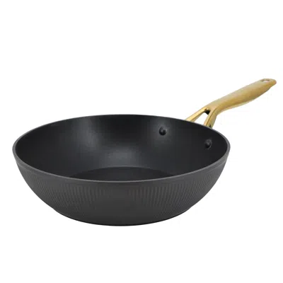 Oster Abbottsford 11 Inch Nonstick Round Aluminum Wok In Black