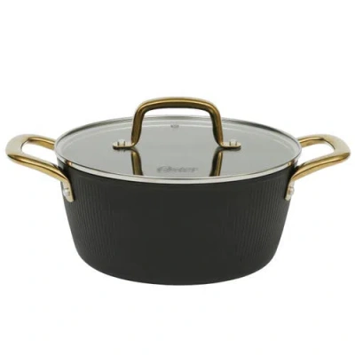 Oster Abbottsford 7 Quart Nonstick Aluminum Dutch Oven With Glass Lid In Black