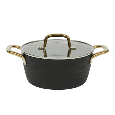 Oster Abbottsford Nonstick Aluminum Dutch Oven With Glass Lid In Black