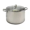 Oster Adenmore 16 Quart Stainless Steel Stock Pot With Tempered Glass Lid In Silver
