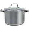 Oster Adenmore 8 Quart Stainless Steel Stock Pot With Tempered Glass Lid In Silver