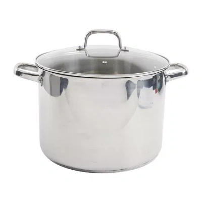 Oster Adenmore Stainless Steel 16-qt. Stockpot With Glass Lid In Silver