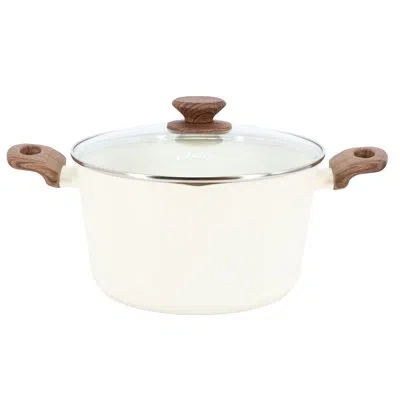 Oster Amberg Choice 4.7 Quart Cermic Nonstick Aluminum Dutch Oven With Lid In Linen In White