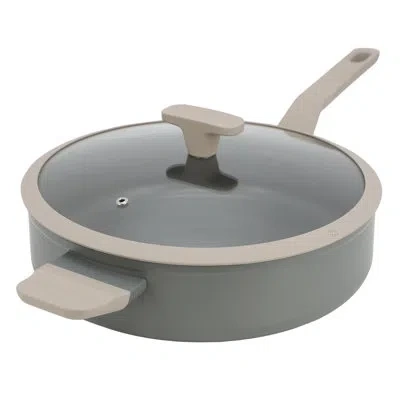 Oster Ambrose 4.5 Quart Nonstick Aluminum Saute Pan With Lid In Matte Grey In Gray