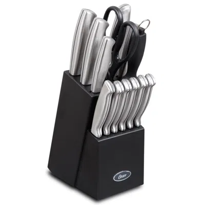 Oster Baldwyn 14 Piece Stainless Steel Cutlery Block Set In Silver