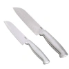 Oster Baldwyn 2 Piece Stainles Steel Santoku Knife Set In Silver