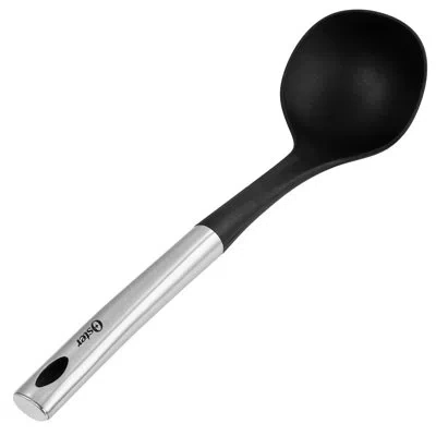 Oster Baldwyn Nylon Ladle Kitchen Utensil With Stainless Steel Handle In Stainless Steel;black