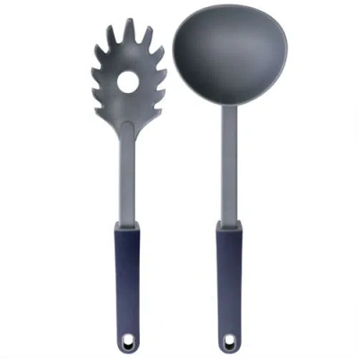 Oster Bluemarine 2 Piece Ladle And Pasta Server Utensil Set In Gray