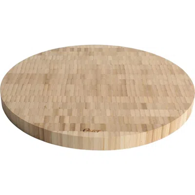 Oster Capeheart 14 Inch Round End-grain Wood Cutting Board In Brown