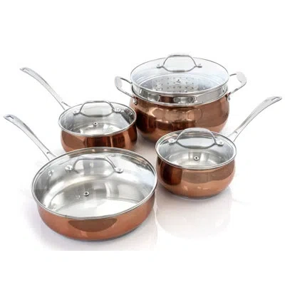 Oster Carabello 9 Piece Stainless Steel Cookware Combo Set In Copper