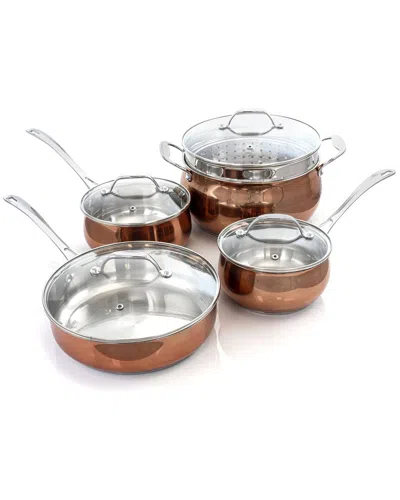 Oster Carabello 9 Piece Stainless Steel Cookware Combo Set In Brown