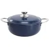 Oster Cartagena 3.8 Quart Nonstick Aluminum Caldero With Lid In Dark Blue In Blue