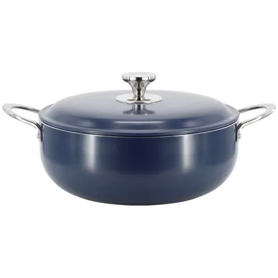 OSTER CARTAGENA 7.4 QUART NONSTICK ALUMINUM CALDERO WITH LID IN DARK BLUE