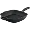 Oster Castaway 10 Inch Square Cast Iron Grill Pan With Pouring Spouts In Black