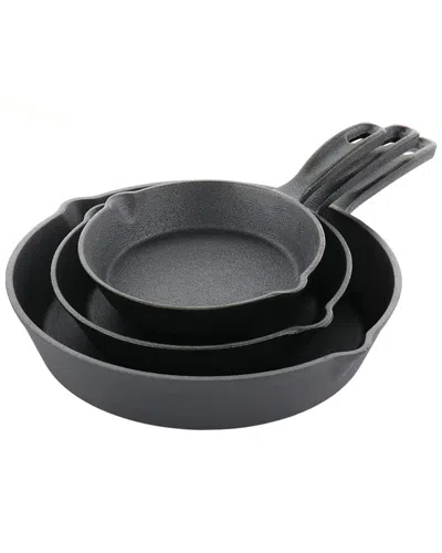 Oster Castaway 3pc Cast Iron Pre-seasoned Frying Pans