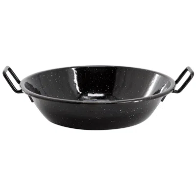 Oster Castillo 9.5 Inch Enameled Steel Paella Pan In Speckled Black