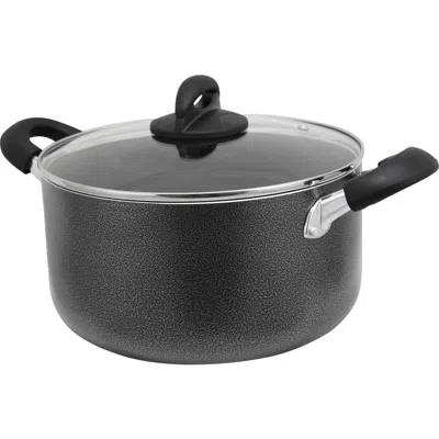 Oster Clairborne 6 Quart Aluminum Hammered Tone Dutch Oven With Lid In Black