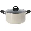 Oster Clairborne 6 Quart Aluminum Nonstick Dutch Oven With Lid In Sand In White