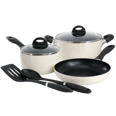 Oster Clairborne 7 Piece Nonstick Aluminum Cookware And Kitchen Tool Set In Neutral