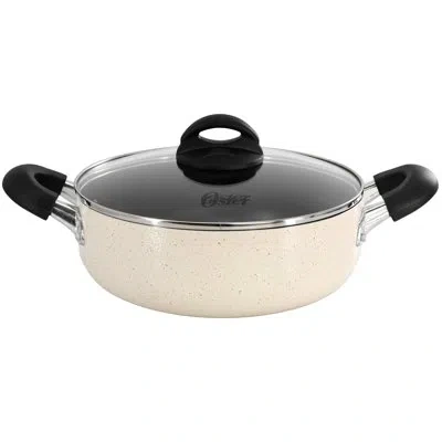 Oster Clairborne Nonstick Aluminum Caldero With Lid In Ivory