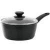Oster Connelly 2.5 Quart Textured Nonstick Aluminum Saucepan With Lid In Black In Black