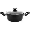 Oster Connelly 4 Quart Textured Nonstick Aluminum Dutch Oven With Lid In Black In Black