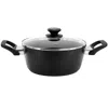 Oster Connelly 4 Quart Textured Nonstick Aluminum Dutch Oven With Lid In Black In Black