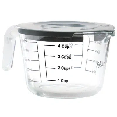 Oster Coolidge 4 Cup Clear Glass Measuring Cup With Snap On Lid