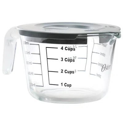 Oster Coolidge 4 Cup Clear Glass Measuring Cup With Snap On Lid In Gray