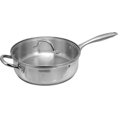 Oster Cuisine Cuisine Saunders 4.2 Quart Saute Pan With Lid In Silver
