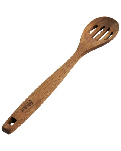 Oster Dnu Aur Discontinued  Acacia Wood Slotted Spoon Cooking Utensil In Brown
