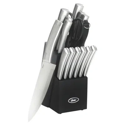 Oster Eddington 16 Piece Stainless Steel Kitchen Knife Block Set In Silver