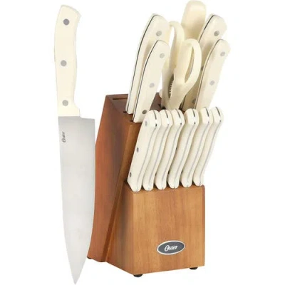 Oster Evansville 14 Piece Stainless Steel Blade Cutlery Set In White
