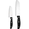 Oster Granger 2 Piece Stainless Steel Santoku Knife Set With Black Handles In Black