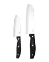 Oster Granger 2 Piece Stainless Steel Santoku Knife Set With Black Handles In Black