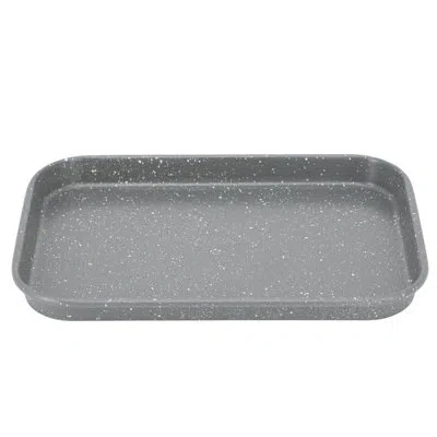 Oster Greystone 4 Piece Nonstick Carbon Steel Toaster Oven Bakeware Set In Speckled Grey In Gray