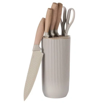 Oster Gunderson 6-piece Stainless Steel Kitchen Knife Block Set In Neutral