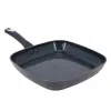 Oster Hawke 11 Inch Square Ceramic Nonstick Aluminum Grill Pan In Dark Blue In Blue