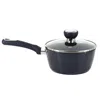Oster Hawke 1.9 Quart Ceramic Nonstick Aluminum Saucepan With Lid In Dark Blue In Black