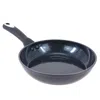 Oster Hawke 9.5 Inch Ceramic Nonstick Aluminum Frying Pan In Dark Blue In Black