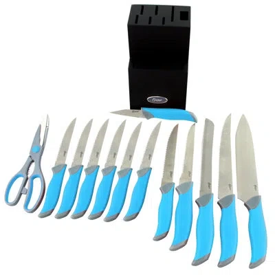 Oster Lindbergh 14 Piece Block Set In Teal