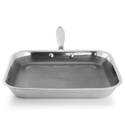 Oster Modessa 11in Platinum Collection Hybrid Nonstick Square Grill Pan In Silver