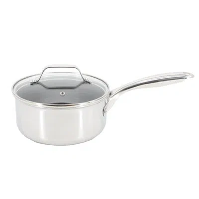 Oster Modessa 2.5qt Nonstick Triply Stainless Steel Saucepan With Honeycomb Design In Silver