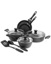 Oster Non Stick 10 Piece Aluminum Cookware Set In Black