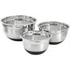 Oster Oswalt 3 Piece Mixing Bowl Set With Non-slip Bases In Silver