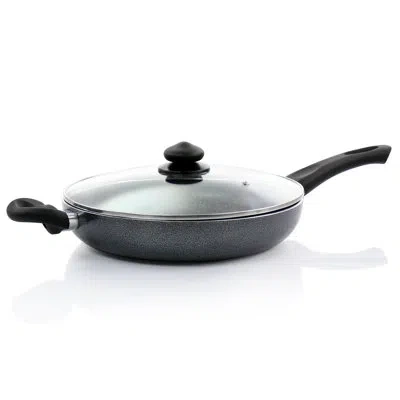 Oster Pallermo 3.5 Quart Aluminum Nonstick Saute Pan In Charcoal With Lid